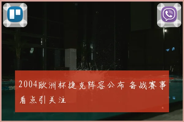 2004欧洲杯捷克阵容公布 备战赛事看点引关注